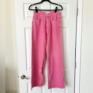 Zara Hot Pink Raw Hem Jeans, Size 4